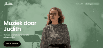 Voor Muziek door Judith realiseerden we een warme, persoonlijke website waarin muziek centraal staat. De site ademt rust en creativiteit, en biedt ruimte voor Judiths zang, projecten en achtergrondverhalen. Met een heldere structuur en rustige uitstraling is de website geschikt voor zowel luisteraars als opdrachtgevers, op elk apparaat.

🔗www.muziekdoorjudith.nl